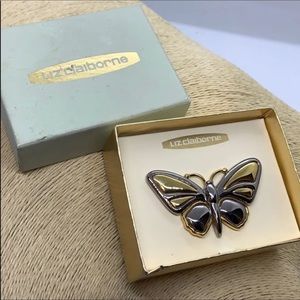 NWT. Liz Claiborne. Silver / Golden Tone Bracelet & Brooch.